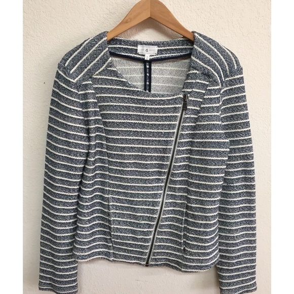 Lou & Grey Jackets & Blazers - Lou & Grey Medium Moto Striped Jacket French Terry